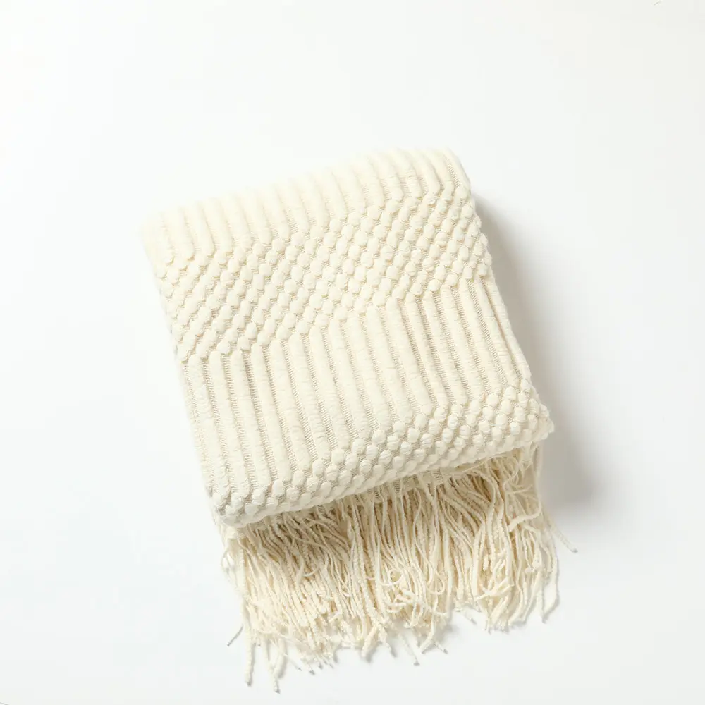Мягкое вязаное Флисовое одеяло с кисточками