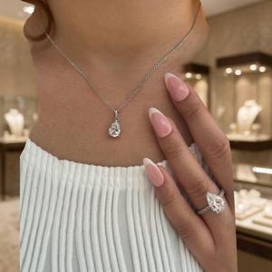Pendentif en diamant cultivé en laboratoire Or 10K/14K/18K Or rose Or blanc & Options en argent Certifié IGI Cadeau de luxe pour femmes - Product Image 3