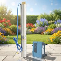 Bomba de jardín sumergible solar de CC sin escobillas de alta presión de 4 pulgadas con impulsor de plástico, flujo de 0.5 m³/h, 3 años de garantía, OEM