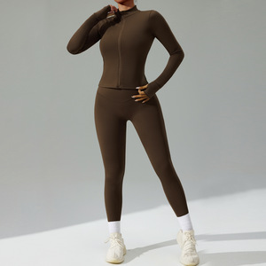 <span class=keywords><strong>Tuta</strong></span> Sportiva in Nylon Elasticizzato, Completo Autunnale da Donna, Set Due Pezzi con Giacca con Zip e Cappuccio per Palestra, <span class=keywords><strong>Tuta</strong></span> da Ginnastica - Product Image 6