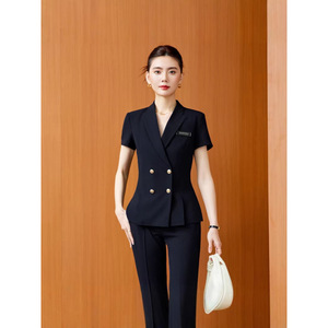 Summer Short Sleeve Work Uniforms For Jewelry Store Beautician Hotel Receptionist Professional Attire With Label Comfortable - Product Image 2