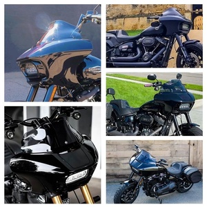 Parabrisas estilo tiburón Pazoma para faro delantero HD Softail <span class=keywords><strong>Fat</strong></span> <span class=keywords><strong>Bob</strong></span> <span class=keywords><strong>2018</strong></span>+ con montaje todo en uno estilo DS, ABS, para reacondicionamiento/actualización - Product Image 6