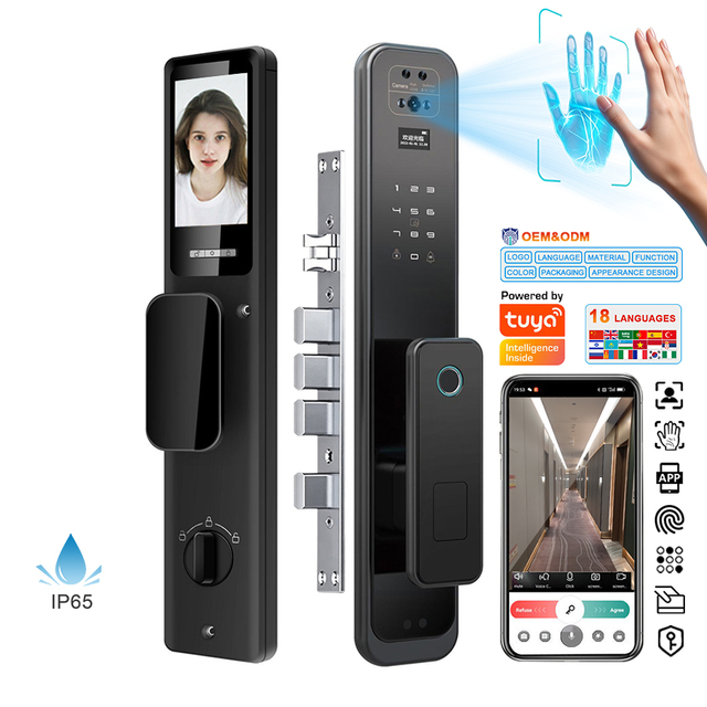 YiTechE Video Intercom 3D Face Recognition Palm Vein Digital Fingerprint WiFi Tuya Automatic Smart Door Locks with Camera