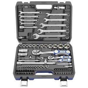 Ensemble d'outils Steeltreks, nouveau, 82 pièces, ensembles de réparation professionnels, outils à main pour la maison, avec boîte à outils en plastique - Product Image 1