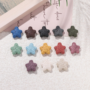 Perles en pierre de lave colorées en forme d'étoile, perles en vrac, perles de roche, pierres précieuses <span class=keywords><strong>volcaniques</strong></span> pour la fabrication de boucles d'oreilles, bracelets, colliers et bijoux - Product Image 1