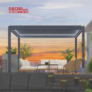 Cheminée motorisée avec lames mobiles pour patio, jardin, balcon, appareil de chauffage de style européen, pergola - Product Image 1