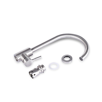 Robinet de cuisine monocommande contemporain en acier inoxydable, mitigeur d'eau froide pour usage hôtelier, mural monotrou