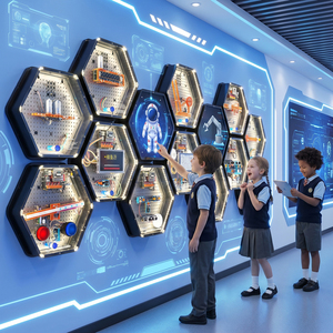 ผนังแสดงผลงาน AI แบบอินเทอร์แอคทีฟรูปทรงหกเหลี่ยม ควบคุมด้วยเสียง สำหรับชุมชนวิทยาศาสตร์อัจฉริยะในโรงเรียน ศูนย์การเรียนรู้ระดับ K12 - Product Image 1