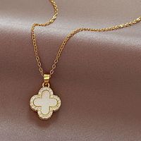 Collier pendentif trèfle à quatre feuilles élégant, style tendance, cadeau de bijoux pour femmes