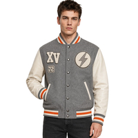 Veste de baseball varsity en cuir et laine vintage de haute qualité, avec logo personnalisé OEM XUFEI, pour homme, design graphique brodé.