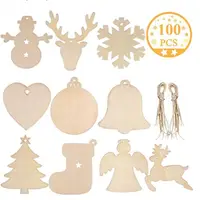 공장 가격 100 조각 나무 장식 미완성 크리스마스 나무 장식품 공예 나무 크리스마스 트리 스탠드