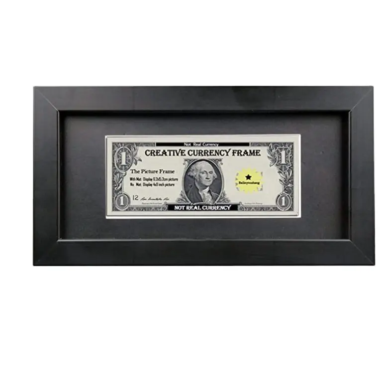 Bilderrahmen aus Holz 4x9 Zoll Black Dollar Bill Frames mit Matti erung. Staffelei Ständer und Wand halter