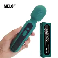 メロ充電ハンドヘルド個人杖マッサージャー防水強力なマルチスピード振動ウィスパー静かコードレス黒緑色