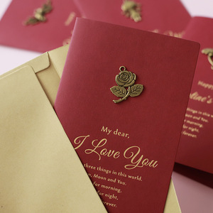 Carte de remerciement vintage en métal pour la Saint-Valentin, papier de spécialité, estampage, carte d'<span class=keywords><strong>invitation</strong></span> de mariage - Product Image 2