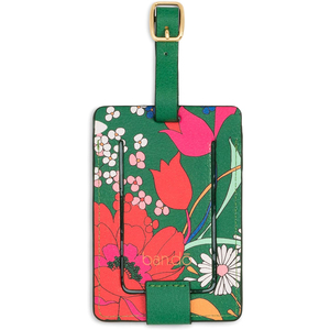Etiqueta de <span class=keywords><strong>Maleta</strong></span> de Cuero Vegano Resistente con Diseño Floral Verde, Impermeable, a la Moda, con Color <span class=keywords><strong>Personalizado</strong></span>, para Viajes, <span class=keywords><strong>Identificador</strong></span> de Equipaje de PU - Product Image 1