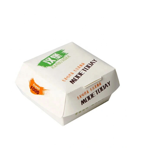 Çevre dostu yağlı özel baskılı Hamburger kutusu Fast Food ambalaj konteyner için özel beyaz karton <span class=keywords><strong>Burger</strong></span> kutusu suşi - Product Image 5