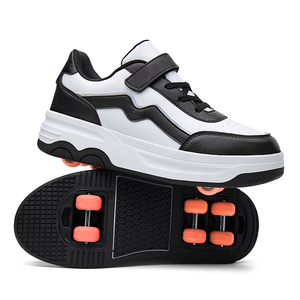 <span class=keywords><strong>Chaussures</strong></span> <span class=keywords><strong>à</strong></span> <span class=keywords><strong>roulettes</strong></span> détachables tendance en cuir respirant pour adultes et enfants - Product Image 5