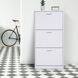 Organizzano il gabinetto di stoccaggio della scarpa la grande capacità della scaffalatura dell'unità per l'entrata di legno di stile del MDF <span class=keywords><strong>scarpiera</strong></span> con 3 porte - Product Image 5