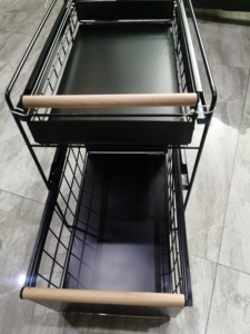 Đa-Chức Năng Hai Lớp Pull-out Lưu Trữ Giá Cho Nhà Bếp Dưới Bồn Rửa Có Thể Thu Vào Giỏ Nhựa Cho Gia Vị Tổ Chức - Product Image 2