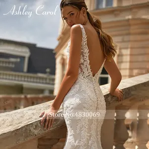 Ashley Carol sirena <span class=keywords><strong>vestidos</strong></span> de novia 2022 novia hermosa con cuentas apliques vestido de novia - Product Image 4