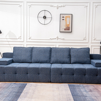 Canapé-lit sectionnel en tissu technique, compressé enroulé individuellement, avec rembourrage en éponge, idéal pour appartement