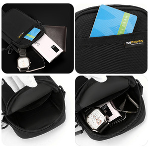 Nouveau sac bandoulière pour téléphone portable en nylon imperméable SDesign Mini, convertible, sac bandoulière décontracté pour homme, pour l'extérieur - Product Image 5