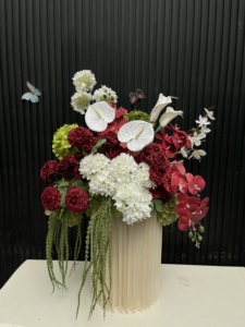 Artificial Burgundy Plastic Modern Wedding <strong>Flower</strong> Centerpiece <strong>Arrangements</strong> High Quality Runner Valentine's Day <strong>Table</strong> Decoration - Product Image 5