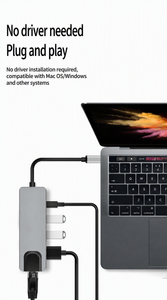 ฮับ USB C 5 in 1 พร้อมพอร์ต HDMI 4K, RJ45 Gigabit Ethernet, ช่องชาร์จ PD, ความเร็ว 5Gbps ตัวเรือนอะลูมิเนียมอัลลอย สำหรับแล็ปท็อป โทรศัพท์ แท็บเล็ต - Product Image 4