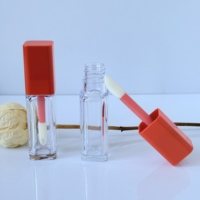 Emballage cosmétique PETG vide personnalisé avec logo, 8 ml, carré, transparent, pour gloss à lèvres, vente en gros, bouchon à vis, impression offset, tubes pour gloss à lèvres