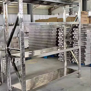 Heavy-<strong>Duty</strong> 304 Stainless Steel Shop Rack <strong>Storage</strong> Shelve with Commercial Industrial Adjustable Legs Thickened Supermarket <strong>Shelf</strong> - Product Image 3