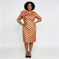 Robe de luxe élégante pour femme américaine grande taille, idéale pour les affaires et l'église, en brocart – Nouvelle collection en promotion