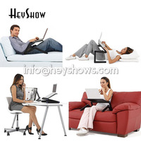 Support universel d'ordinateur Portable, bureau en aluminium, pour lit, PC, présentoir, pliable, ventilé, avec tapis de souris
