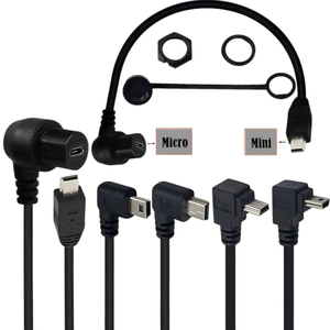 Auto Dashboard Montaje en panel empotrado Mini <span class=keywords><strong>USB</strong></span> 5P Macho a <span class=keywords><strong>Micro</strong></span> 5P <span class=keywords><strong>USB</strong></span> Hembra <span class=keywords><strong>Cable</strong></span> impermeable - Product Image 1