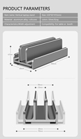 Support d'ordinateur portable peu encombrant, support de bureau en aluminium à largeur extensible pour ordinateurs portables et tablettes de 10 à 17 pouces (prise en charge du logo OEM et de l'emballage)