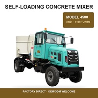 Camion malaxeur à décharge plate de 1,5 mètre cube 6x4 pour chantier de construction