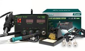 Estación <span class=keywords><strong>de</strong></span> reparación <span class=keywords><strong>de</strong></span> aire caliente <span class=keywords><strong>SMD</strong></span> 2 en 1, AC220 ~ 240V (700W), <span class=keywords><strong>con</strong></span> 3 boquillas para diferentes tipos <span class=keywords><strong>de</strong></span> componentes <span class=keywords><strong>de</strong></span> montaje en superficie, 1, 2 en 1 - Product Image 3