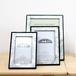 High Quality Handmade Decorative Mother Of Pearl Photo Frames MOP Photo Frame with MFD Wooden Picture Frame