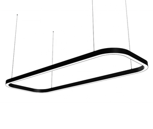 HLINEAR moderno LED semplice rettangolo curva credenza ciondolo plafoniera semplice lampadario per interno soggiorno commerciale piccolo - Product Image 1