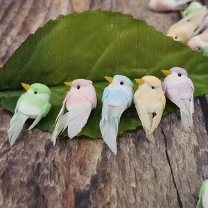 Piuma artificiale con il colore della coda lunga misto verde piante artigianato ornamenti giardino cortile birdwatching casa pennacchio decorazione - Product Image 5