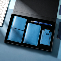 Ensemble de voyage personnalisé de luxe en cuir pleine fleur avec porte-passeport RFID, étiquette de bagage et carnet de voyage avec logo