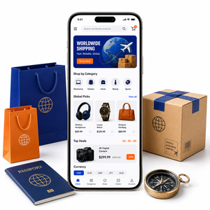 Développement d'applications de commerce électronique transfrontalier personnalisées pour iOS et Android avec paiement multi-devises LionCreate - Product Image 1