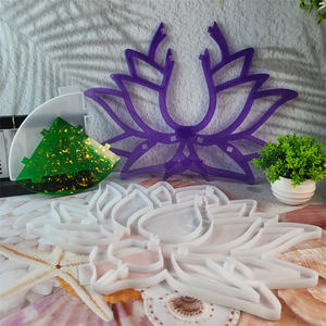 แม่พิมพ์หล่อเรซินทำด้วยมือสำหรับเครื่องประดับตกแต่งแบบทำมือทำจากซิลิโคนสไตล์อินสก์ท็อป X0013วางเทียนที่วางดอกบัว - Product Image 1