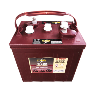 แบตเตอรี่ตะกั่วกรดแบบ Deep Cycle <span class=keywords><strong>6V</strong></span> <span class=keywords><strong>240AH</strong></span> สำหรับเครื่องทำความสะอาดพื้น รถกอล์ฟ คล้ายกับแบตเตอรี่เจล Trojan T125 - Product Image 1