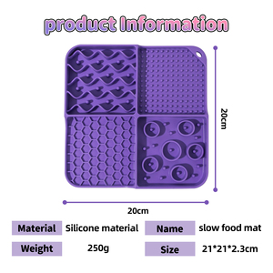 Tapis de léchage et gamelle puzzle 2-en-1 premium pour chien, en silicone de qualité alimentaire, carré, couleur personnalisable, pour usage intérieur - Product Image 2
