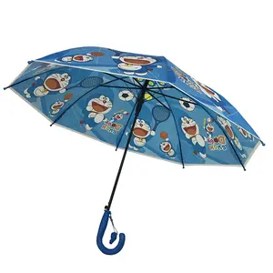 transparente paraguas niños niño Suppliers-FUjian lindo niños transparente paraguas azul segura POE de impresión de transferencia de calor paraguas