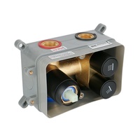 Mitigeur de douche thermostatique encastré chaud/froid avec inverseur, mitigeur de douche de bain encastré mural à jet de pluie rond ou carré