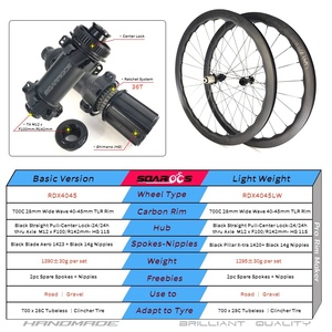 Set di Ruote Ondulate Soarrocs RDX4045 per <span class=keywords><strong>Bici</strong></span> <span class=keywords><strong>da</strong></span> Strada, 28mm di Larghezza, Ruote in Carbonio Tubeless 700C, Cerchio Ondulato, Mozzo a Cricchetto 36T, Super Leggero 1300g - Product Image 6