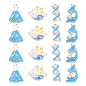 Ciondoli a Forma di Microscopio per Laboratorio Scientifico, per Creazione di Gioielli Fai-da-Te per Bambini, Charm Smaltati per Chimica - Product Image 1