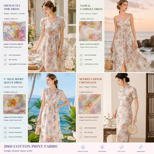 Vestido de Vacaciones de Tela Ligera con Estampado Digital Geométrico Abstracto, Tejido Ecológico de Lujo, 85% Lyocell, 15% N, Sedoso - Product Image 2