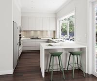 Cuisine complète PRIMA avec îlot, design personnalisé, étanche, pour maison familiale